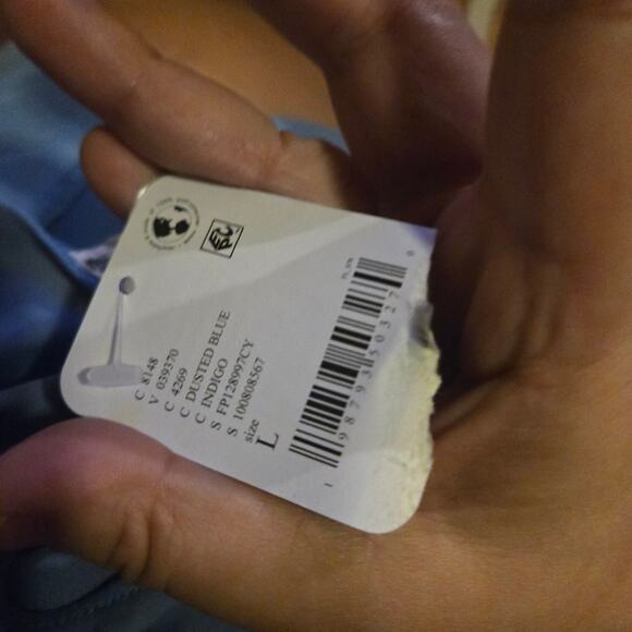 Free people cami womens size large dusted blue still here halter cami - Picture 5 of 6